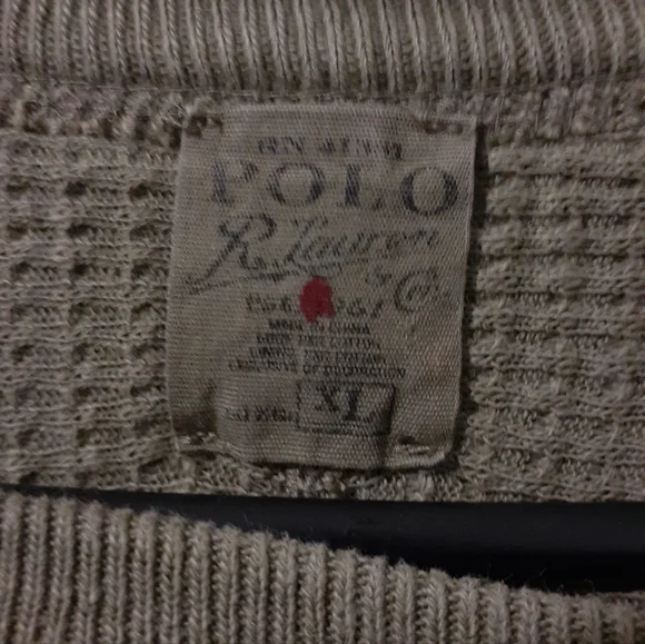 Polo Ralph Lauren Mens XL Olive  Sportsman Knit Lined Pullover Sweater Crew Neck - Picture 7 of 10